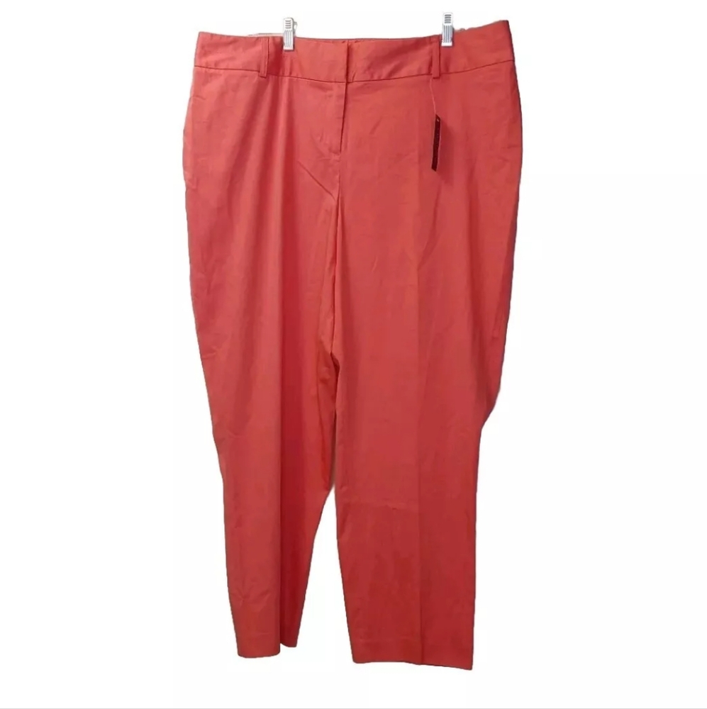 Lane Bryant Trouser Pants Woman Plus 20 Coral Office Nautical Work Stretchy NWT